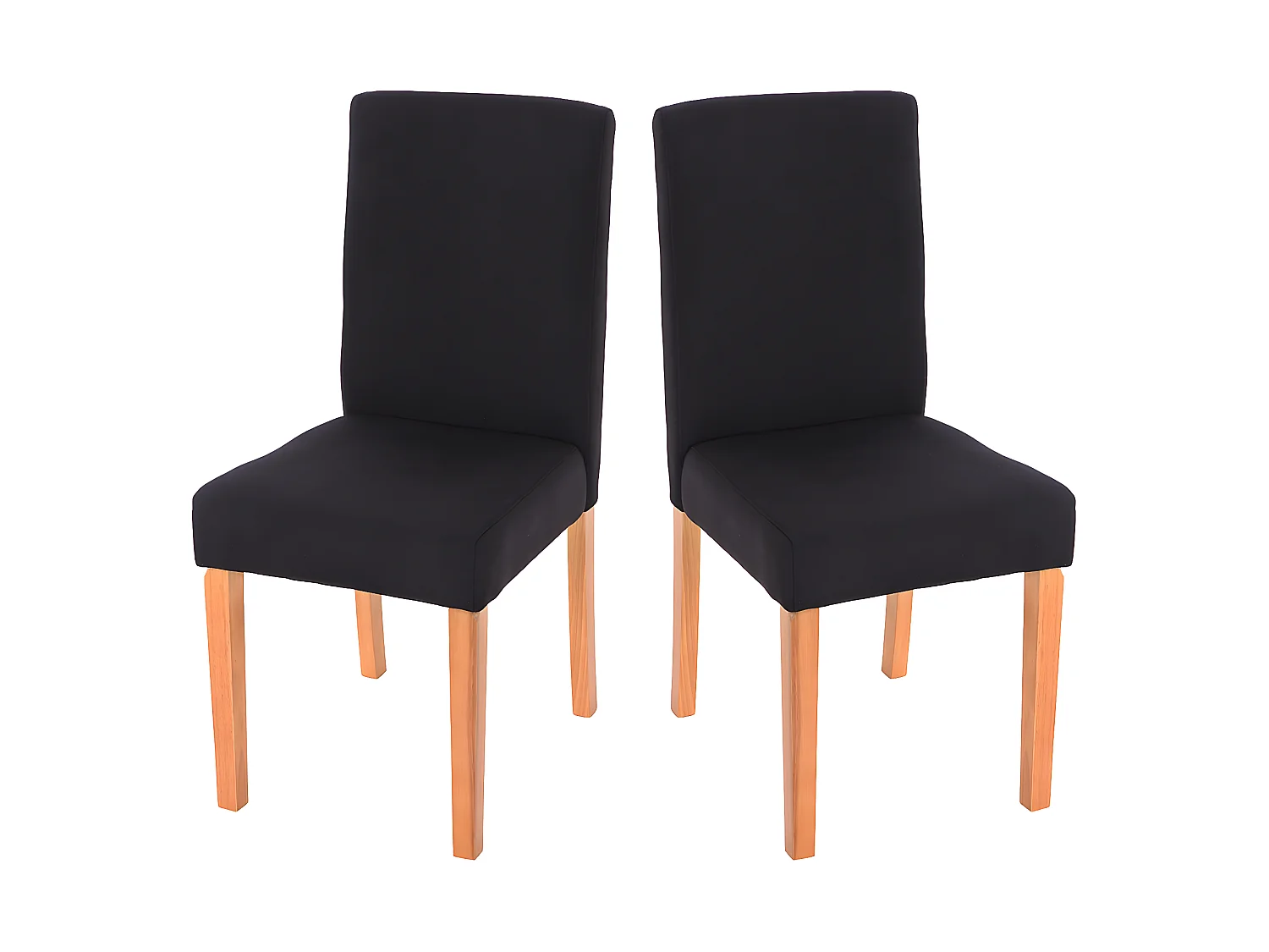 Lot de 2 chaises de salle à manger cuisine en tissu gris anthracite pieds en bois clair design moderne 04_0002082