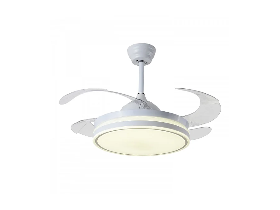 Ventilador Dc Led Asgard Blanco 4 Aspas Led Integrado Y Memoria Color