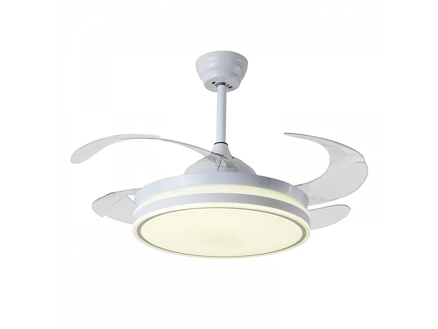 Ventilador Dc Led Asgard Blanco 4 Aspas Led Integrado Y Memoria Color