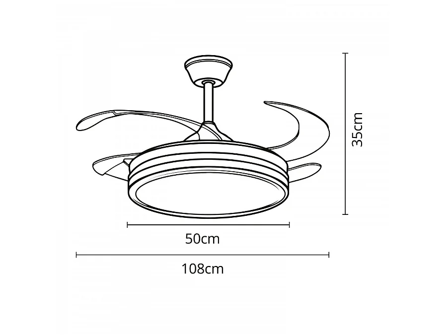 Ventilador Dc Led Asgard Blanco 4 Aspas Led Integrado Y Memoria Color
