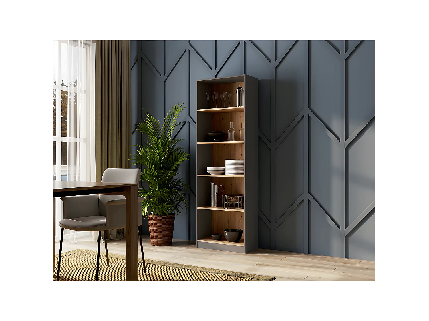 FLORENCE - Libreria a 5 ripiani - Dimensioni 182x80x30 cm - Libreria contenitore