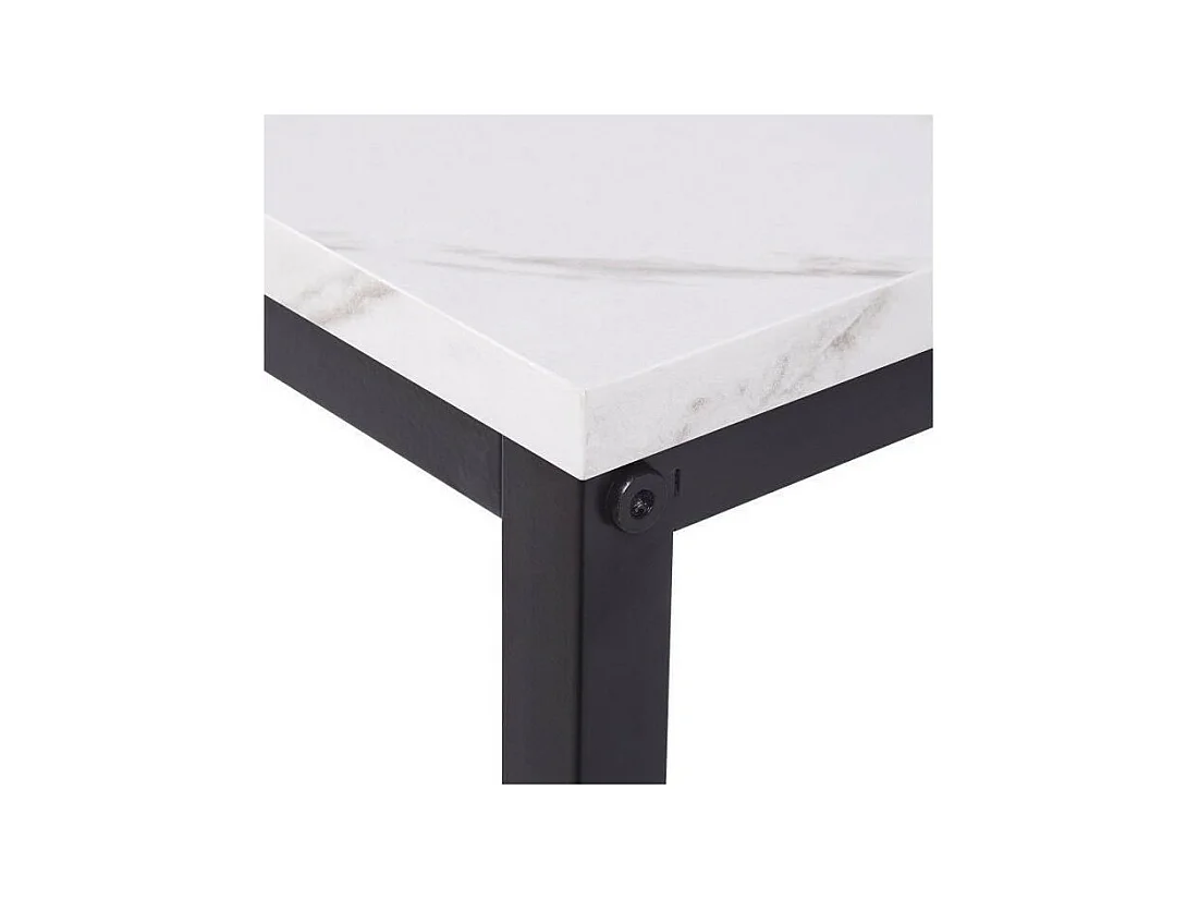 Table basse rectangulaire - decors marbre pietement metal noir - L 120 x l 60 x H 43 cm - MABLE
