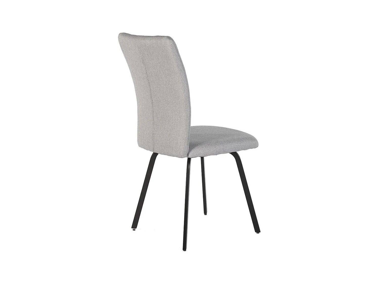 GARROW - Lot de 4 Chaises Tissu Gris Surpiqué Pieds Métal Noir