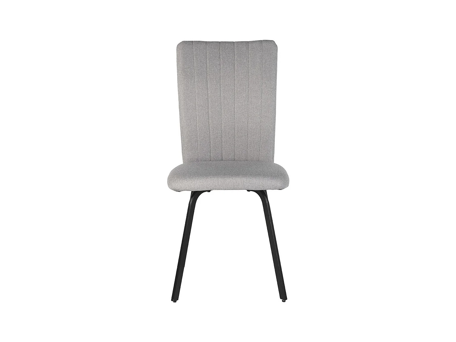 GARROW - Lot de 4 Chaises Tissu Gris Surpiqué Pieds Métal Noir