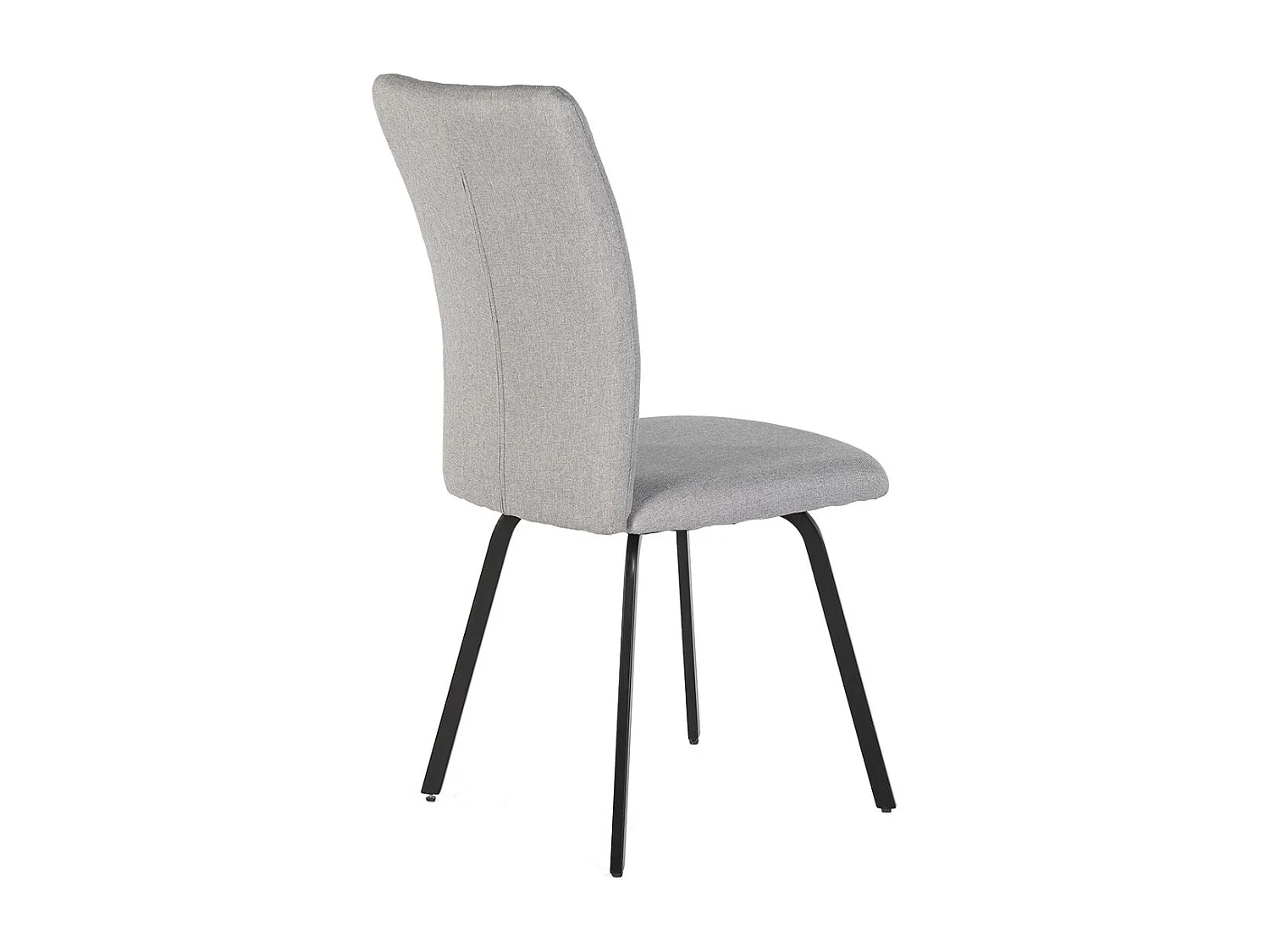 GARROW - Lot de 4 Chaises Tissu Gris Surpiqué Pieds Métal Noir