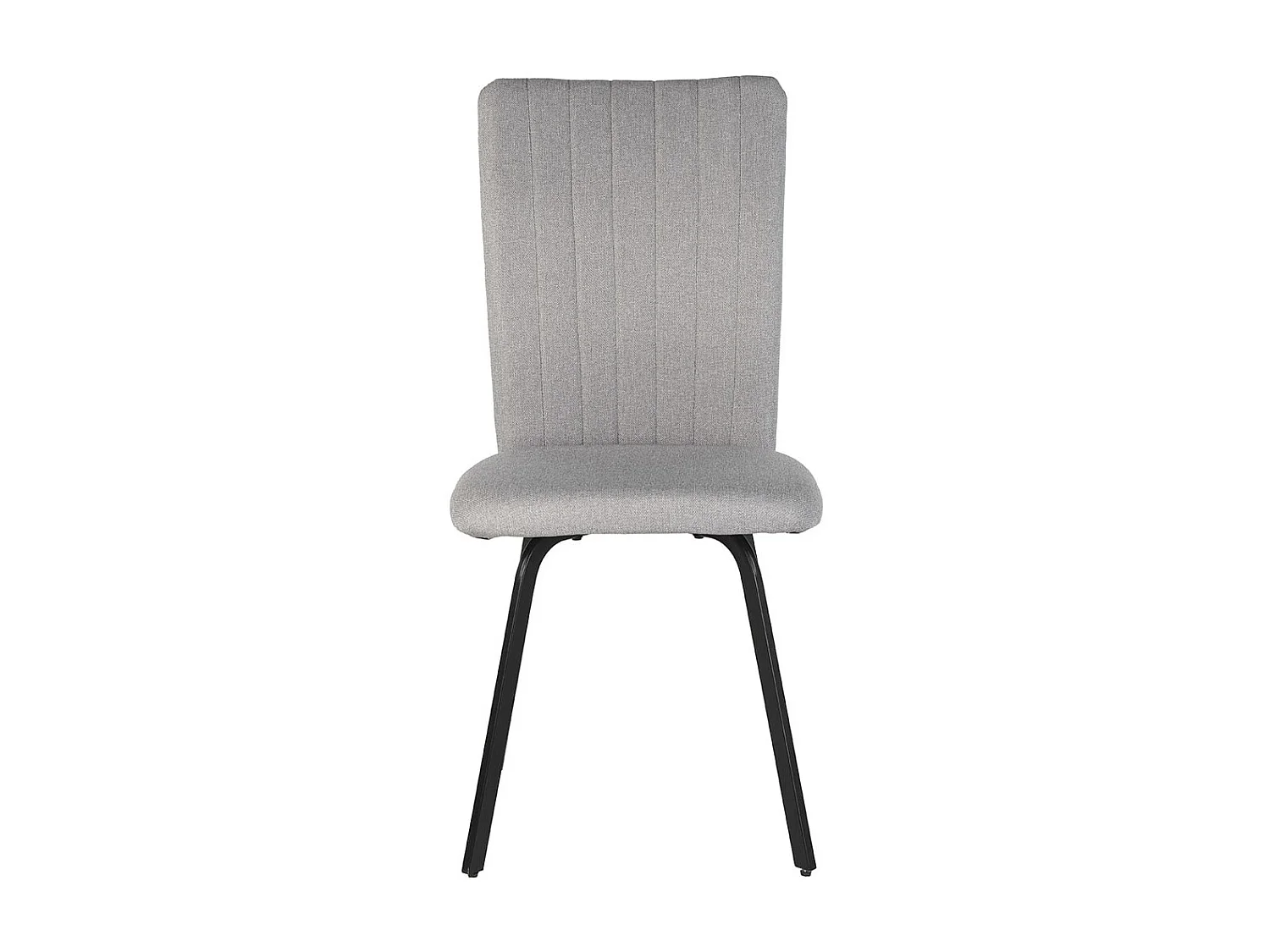 GARROW - Lot de 4 Chaises Tissu Gris Surpiqué Pieds Métal Noir