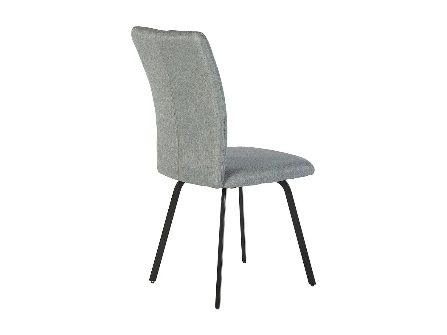 GARROW - Lot de 4 Chaises Tissu Turquoise Surpiqué Pieds Métal Noir