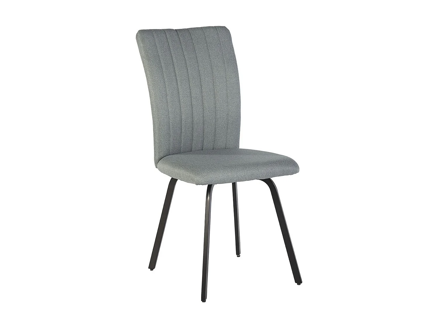 GARROW - Lot de 4 Chaises Tissu Turquoise Surpiqué Pieds Métal Noir