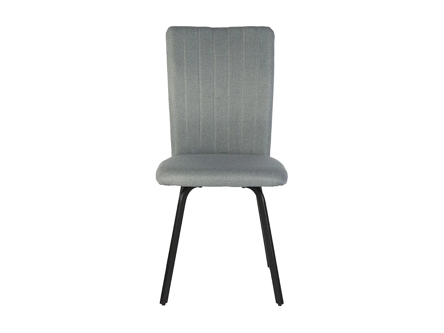 GARROW - Lot de 4 Chaises Tissu Turquoise Surpiqué Pieds Métal Noir