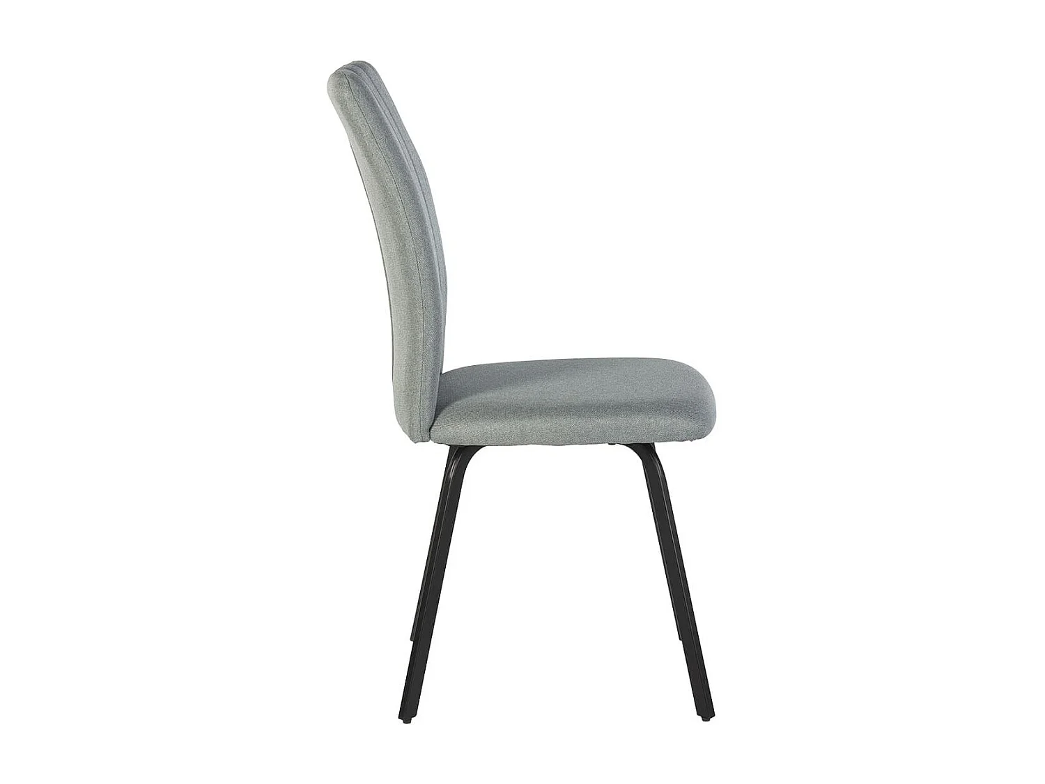 GARROW - Lot de 4 Chaises Tissu Turquoise Surpiqué Pieds Métal Noir