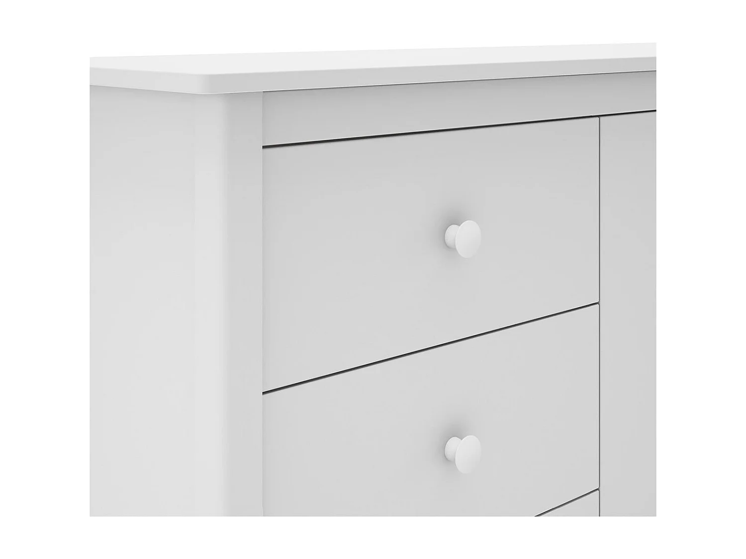 DAVA - Buffet L.130cm 2 Portes 3 Tiroirs en Pin Massif Blanc