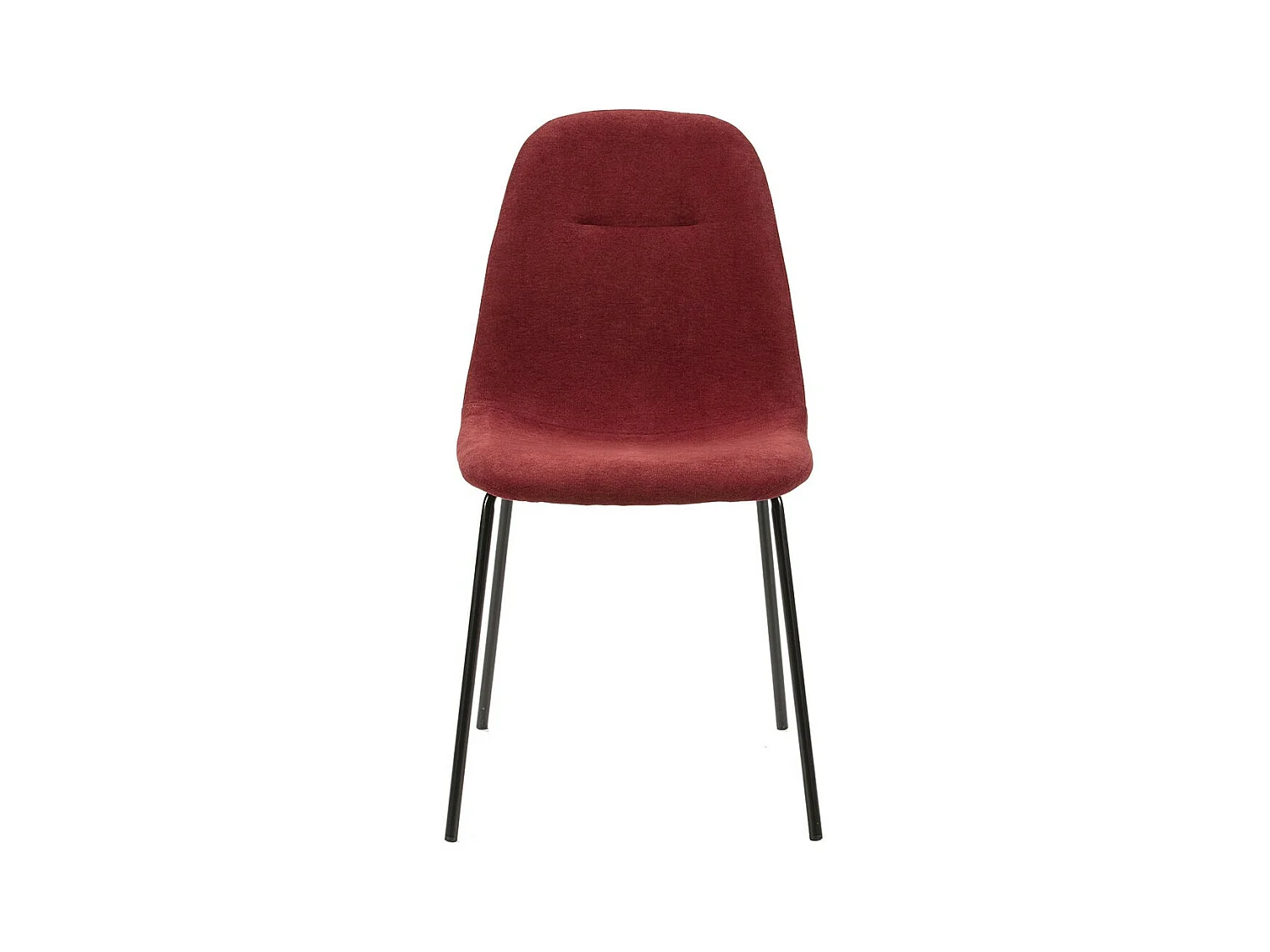 MARBIE - Lot de 4 Chaises Tissu Rouge Piétement Métal Noir