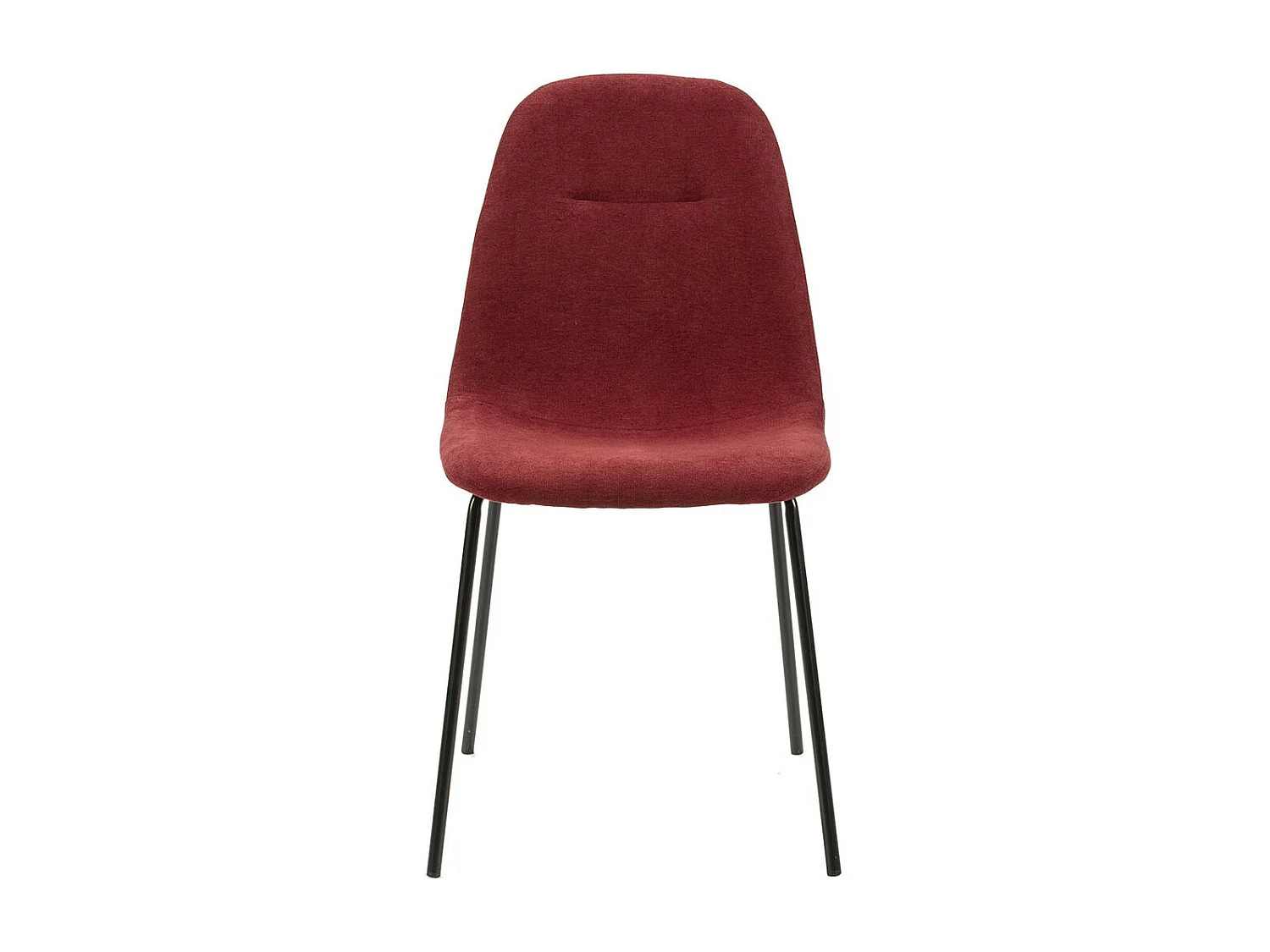 MARBIE - Lot de 4 Chaises Tissu Rouge Piétement Métal Noir