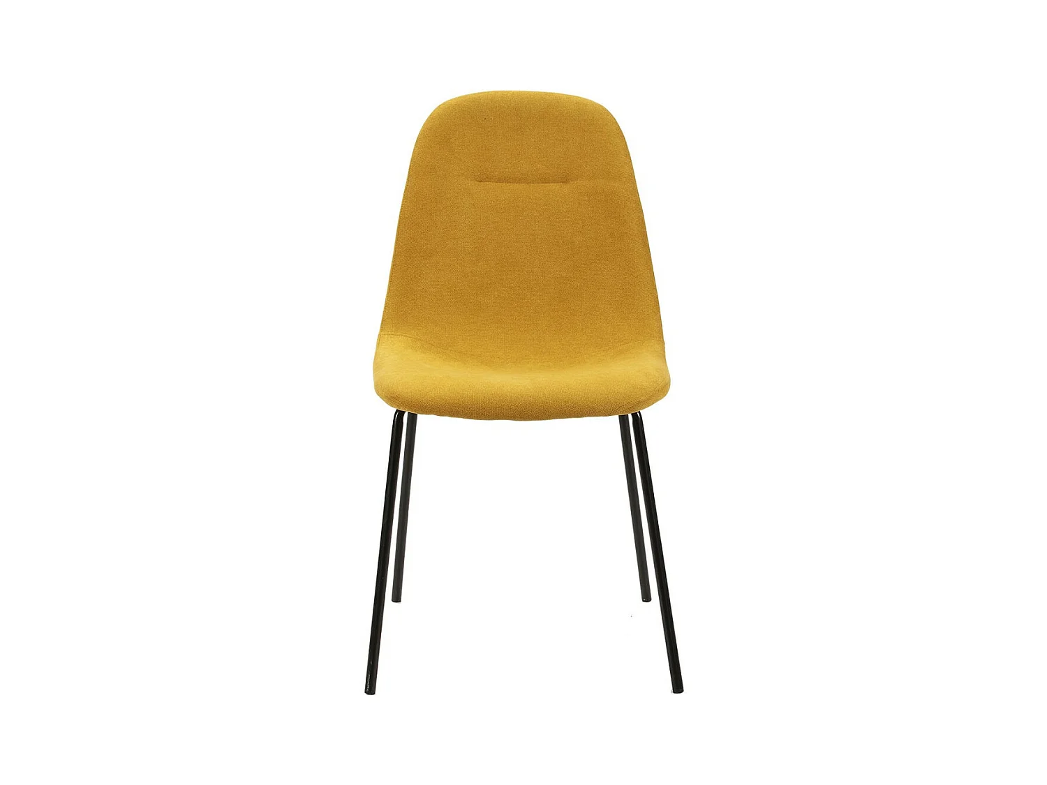 MARBIE - Lot de 4 Chaises Tissu Jaune Piétement Métal Noir