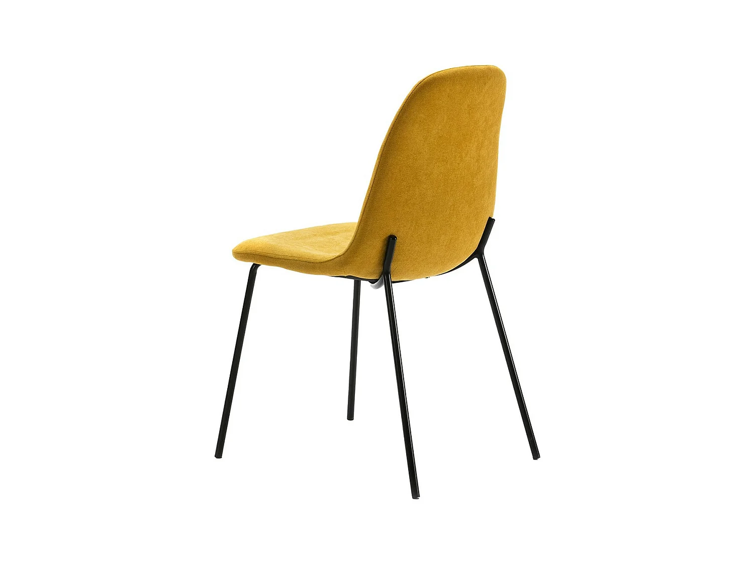 MARBIE - Lot de 4 Chaises Tissu Jaune Piétement Métal Noir