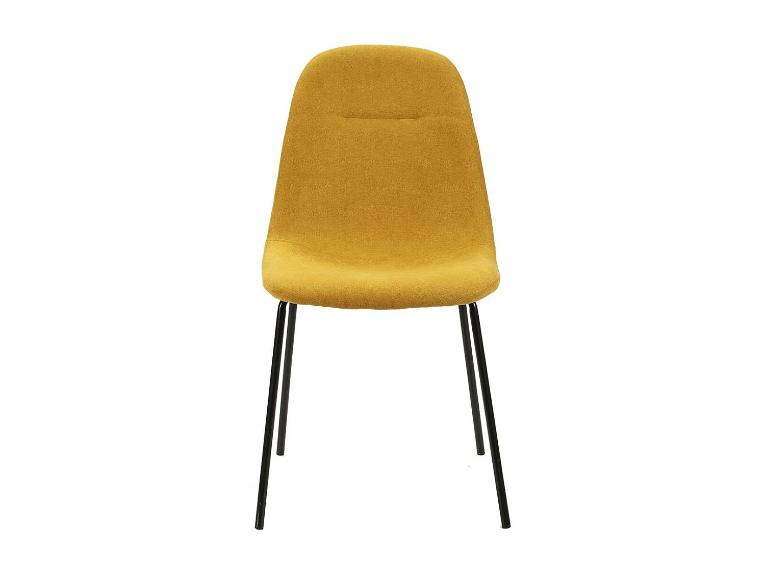 MARBIE - Lot de 4 Chaises Tissu Jaune Piétement Métal Noir