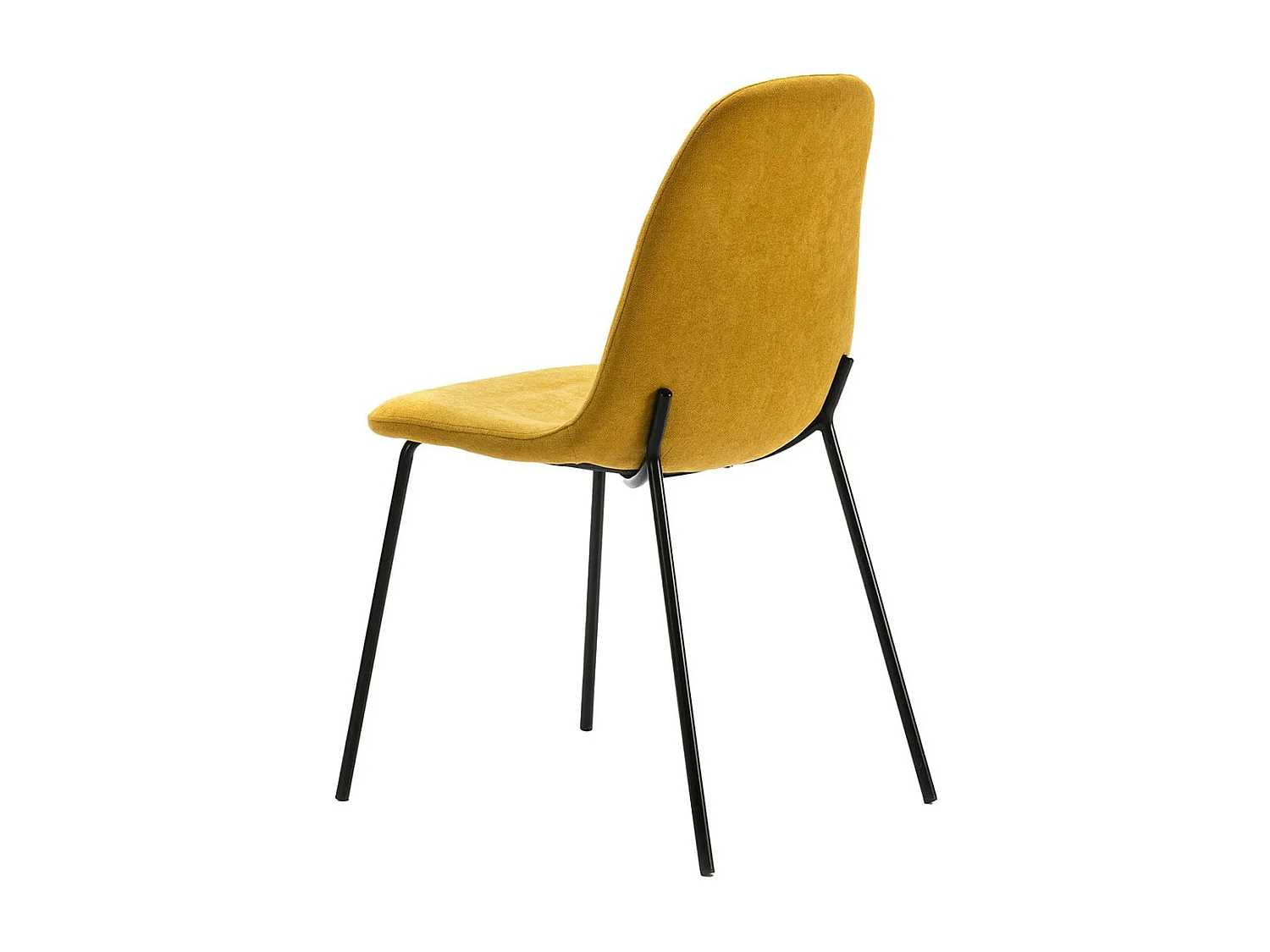 MARBIE - Lot de 4 Chaises Tissu Jaune Piétement Métal Noir