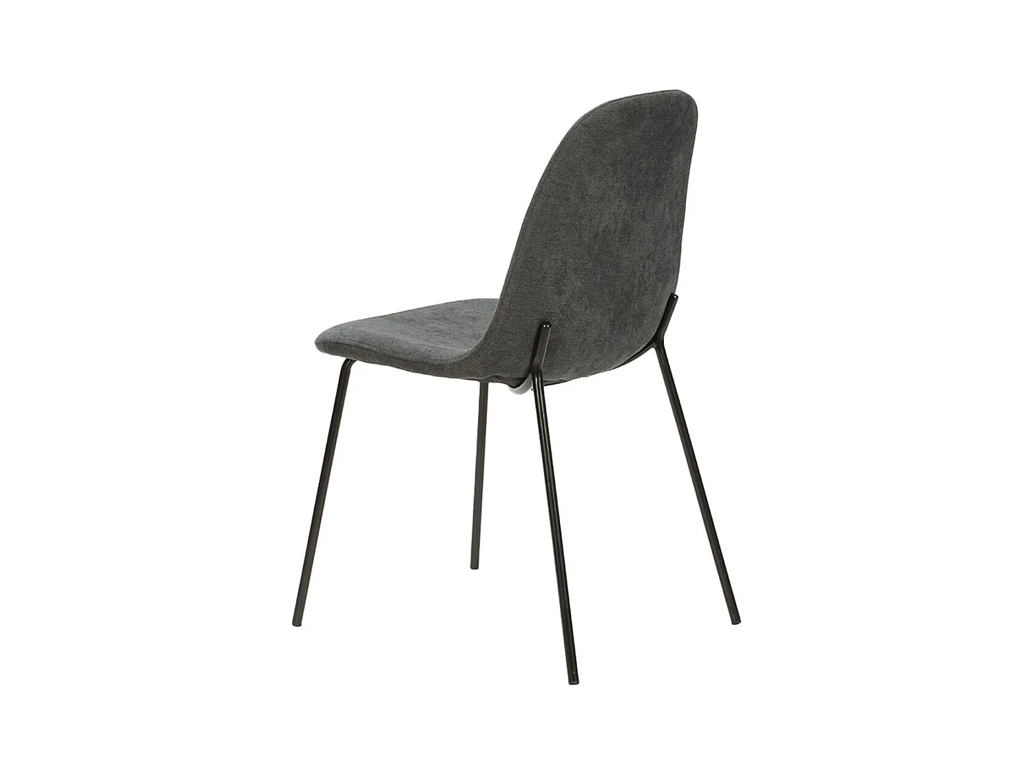 MARBIE - Lot de 4 Chaises Tissu Gris Anthracite Piétement Métal Noir