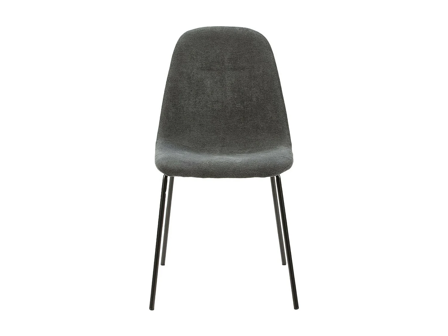 MARBIE - Lot de 4 Chaises Tissu Gris Anthracite Piétement Métal Noir