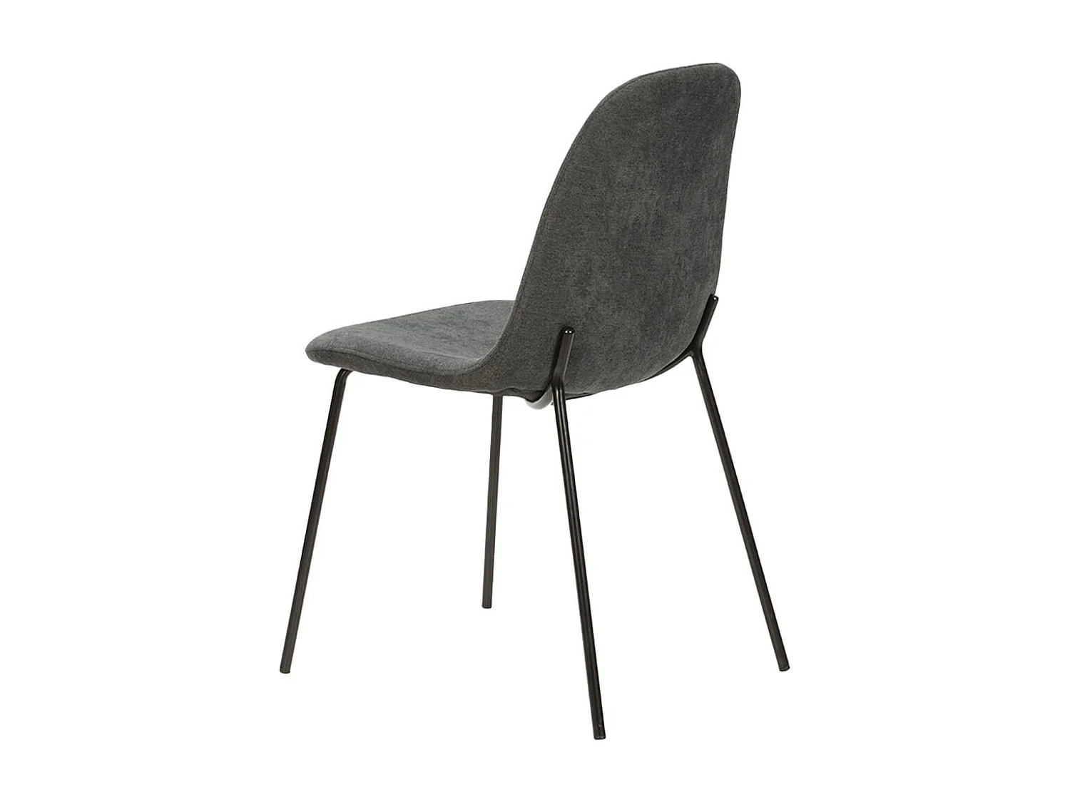 MARBIE - Lot de 4 Chaises Tissu Gris Anthracite Piétement Métal Noir