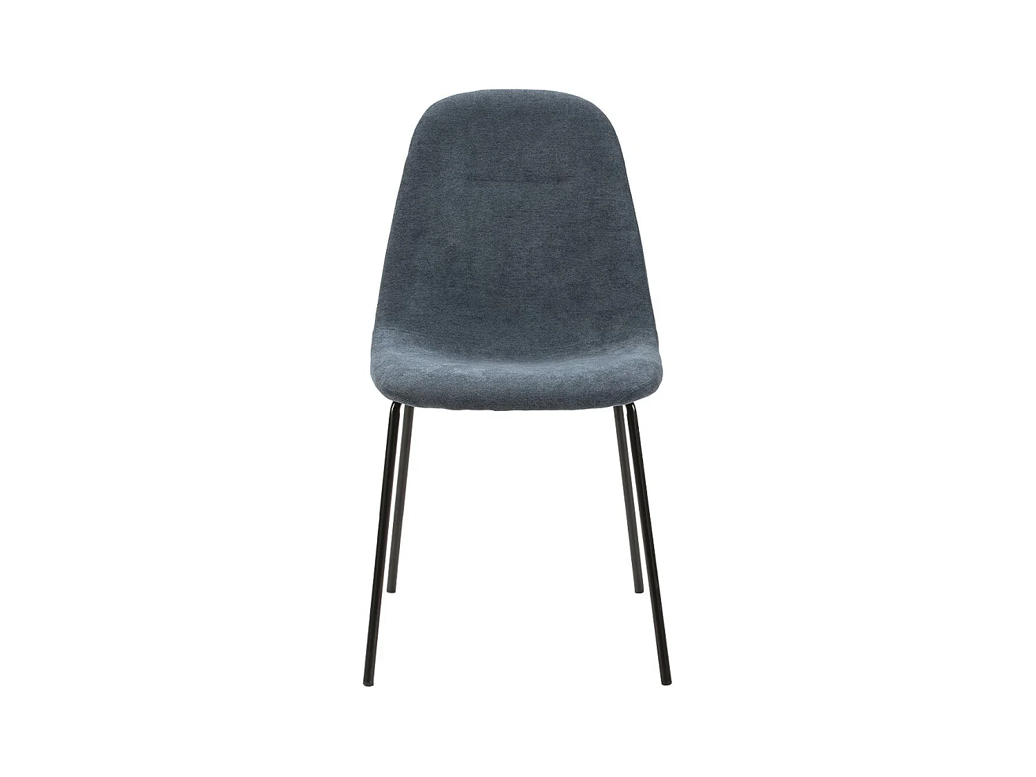 MARBIE - Lot de 4 Chaises Tissu Bleu Piétement Métal Noir