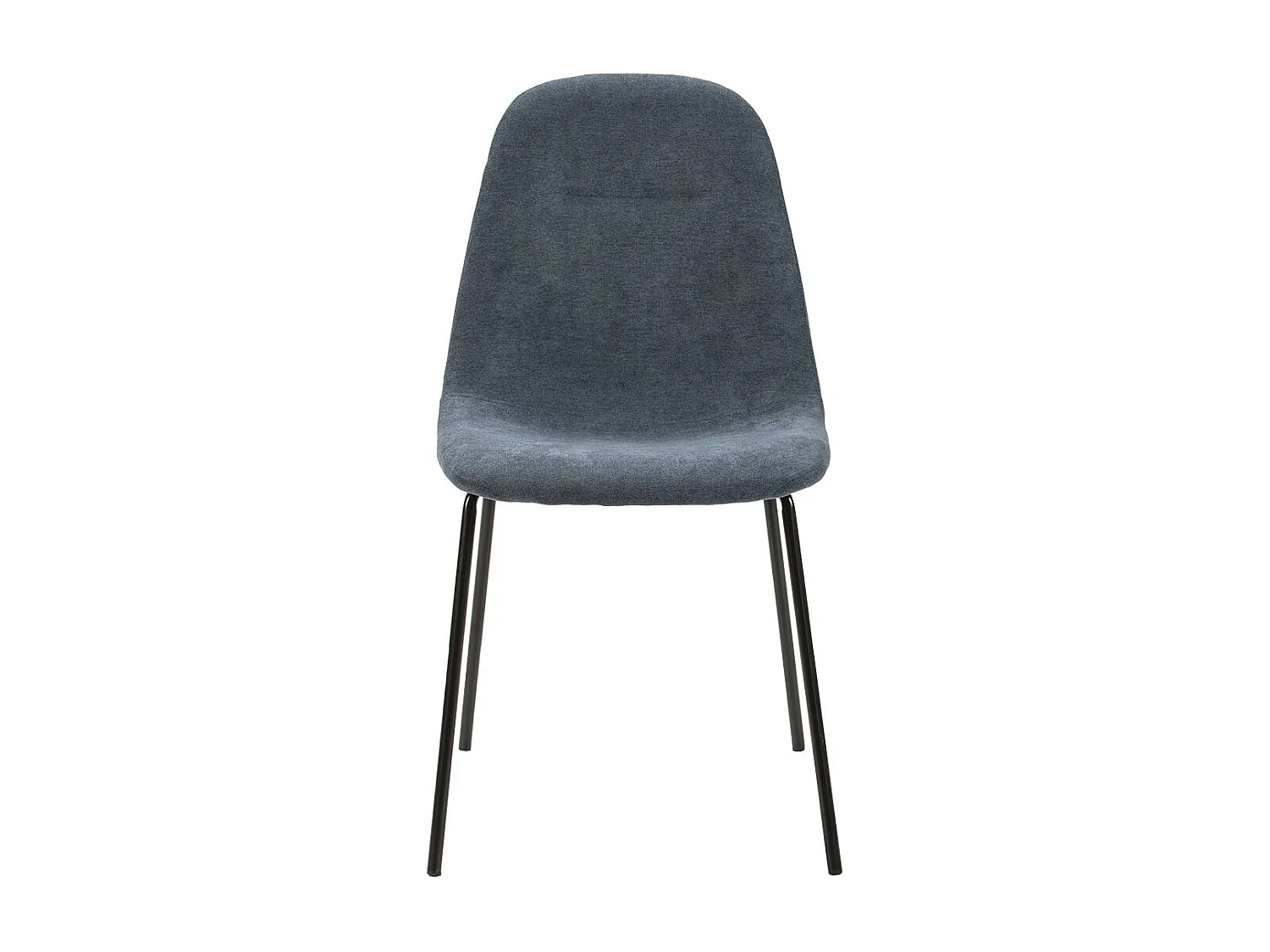 MARBIE - Lot de 4 Chaises Tissu Bleu Piétement Métal Noir