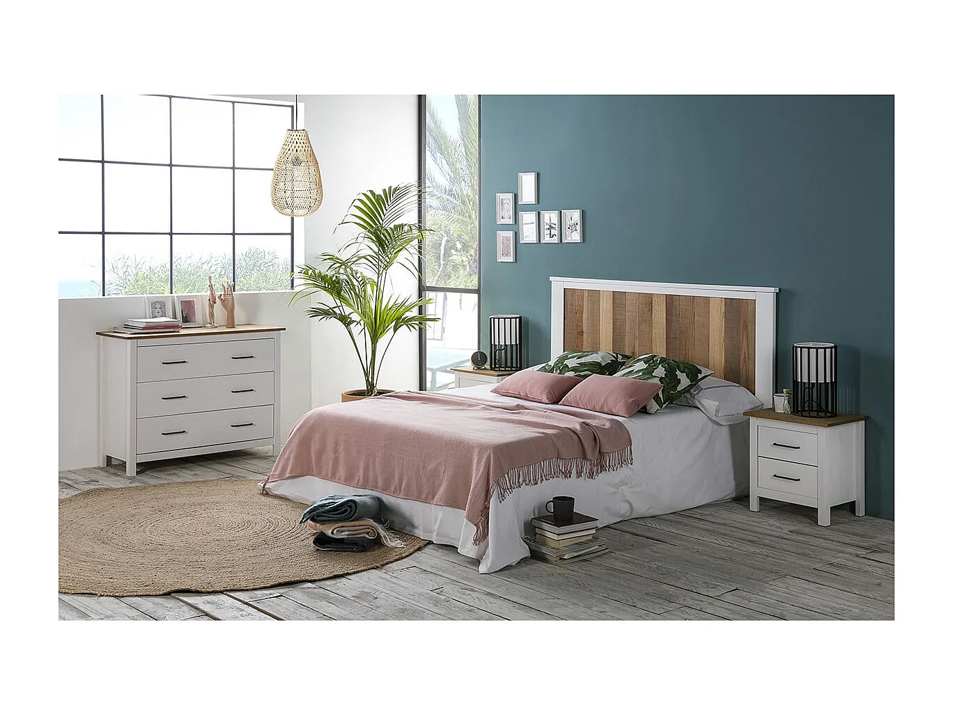 TINA - Commode 3 Tiroirs Bois Ciré coloris Blanc