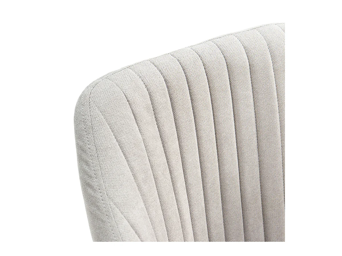 FASCA - Lot de 2 Fauteuils Tissu Gris Clair Surpiqures Verticales Pieds Métal Noir