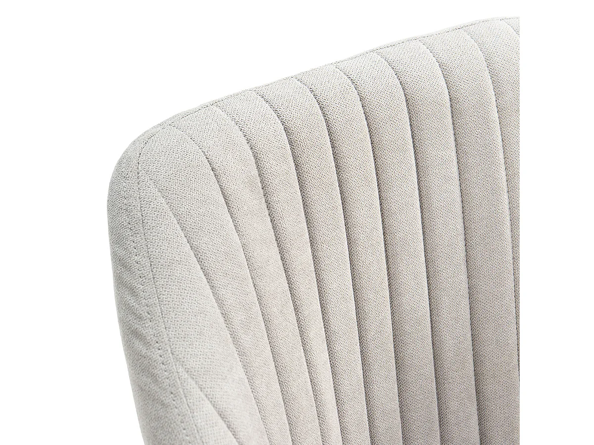 FASCA - Lot de 2 Fauteuils Tissu Gris Clair Surpiqures Verticales Pieds Métal Noir