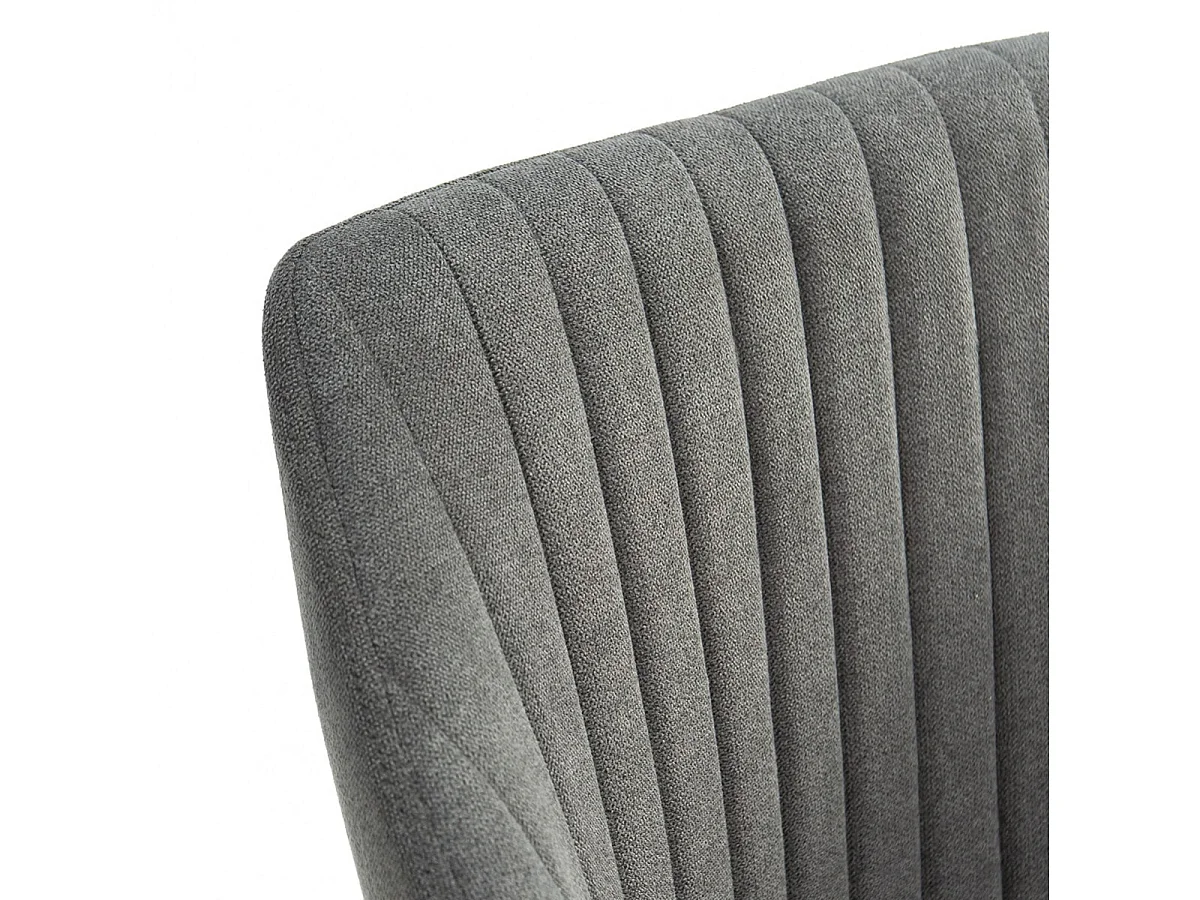 FASCA - Lot de 2 Fauteuils Tissu Noir Surpiqures Verticales Pieds Métal