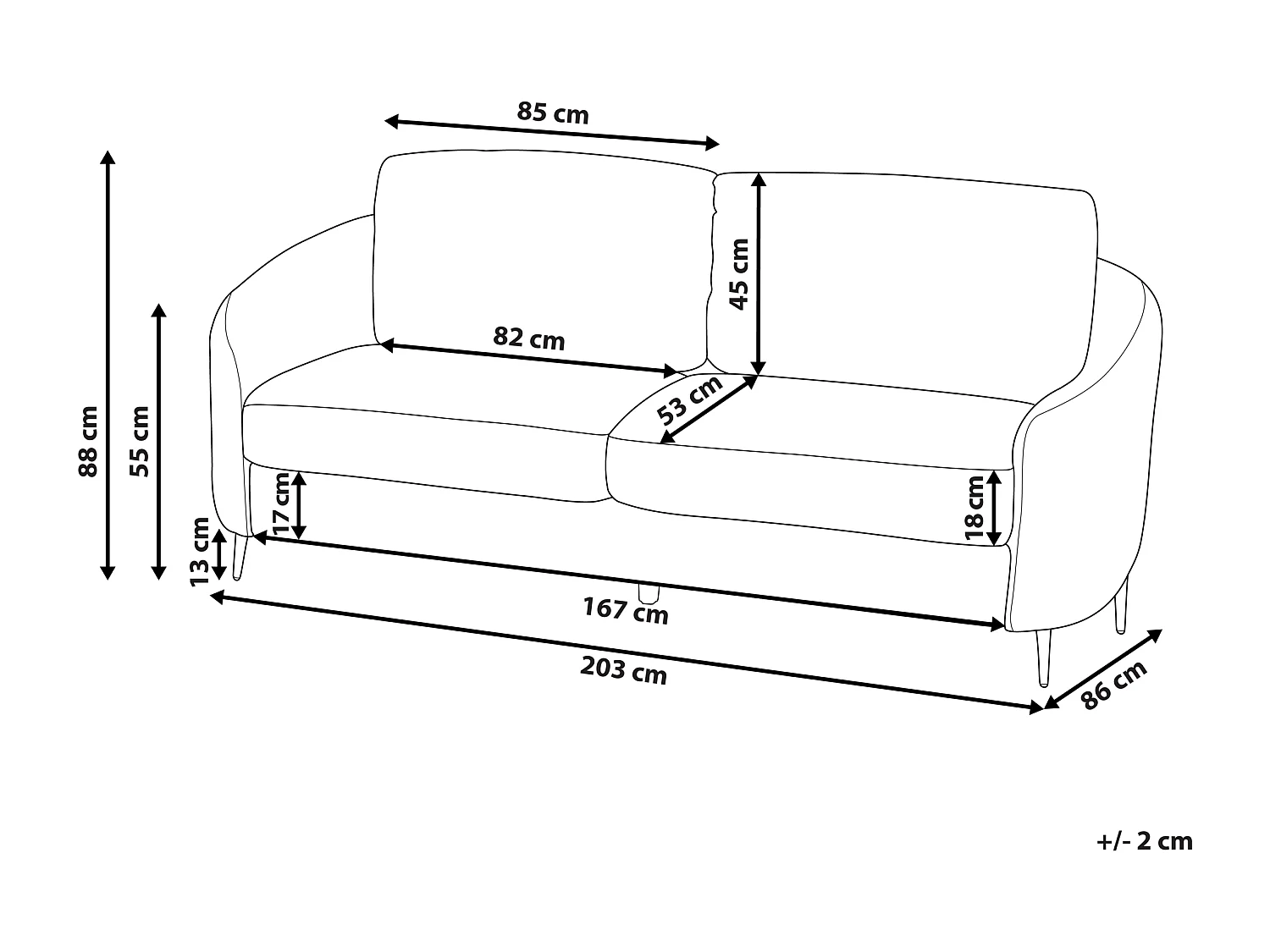 3-Sitzer Sofa grün mit Armlehnen goldenen Füßen Glamourös Modern Trosa