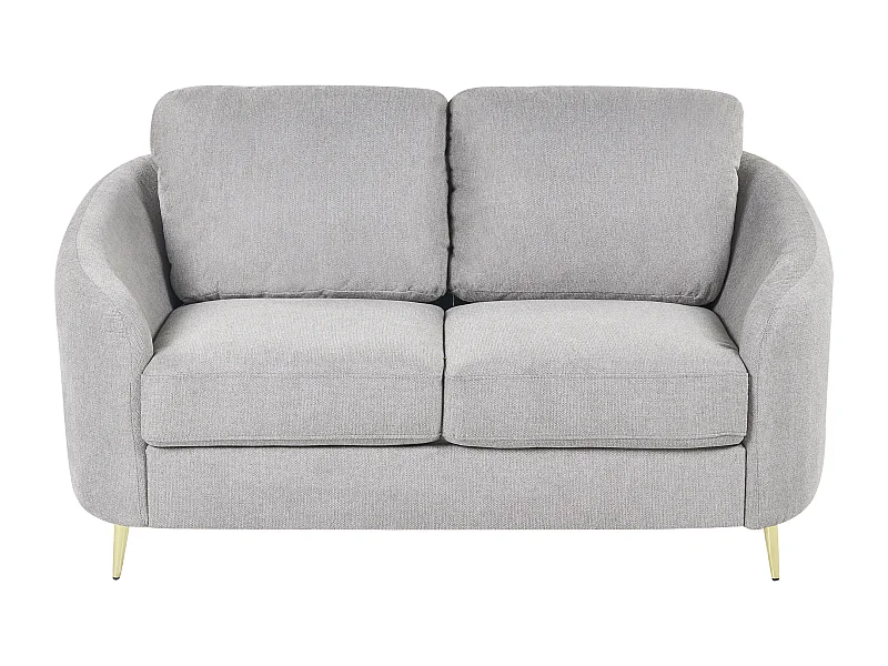 2-Sitzer Sofa grau mit Armlehnen goldenen Füßen Glamourös Modern Trosa