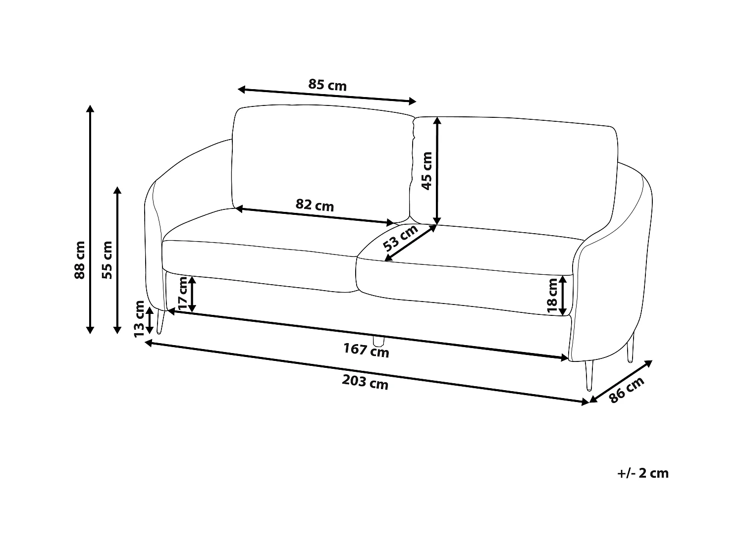 Bank TROSA Stof Roze 3-zitter
