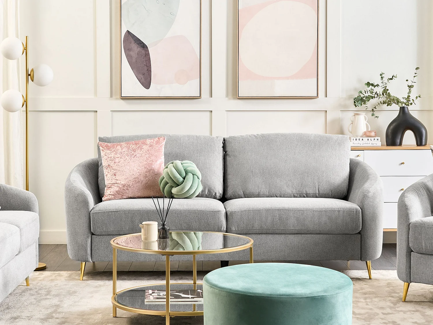 Bank TROSA Stof Lichtgrijs 3-zitter