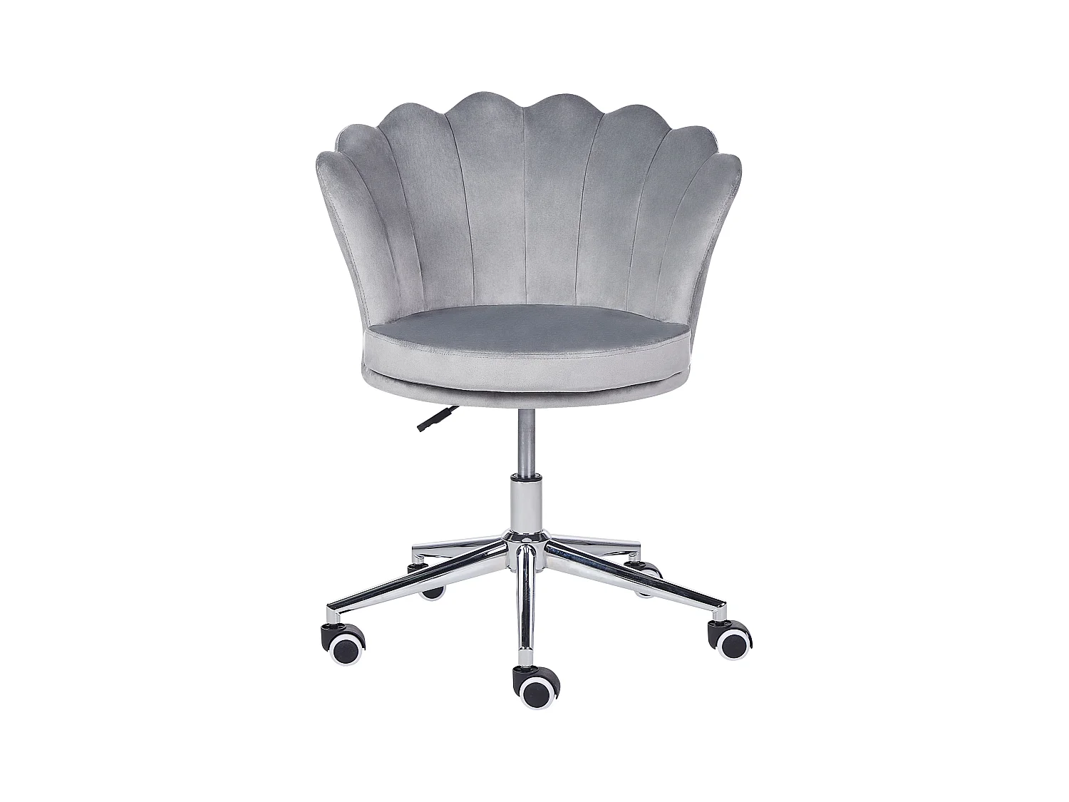 Bürostuhl Samtstoff grau / silber höhenverstellbar drehbar elegant Monticello