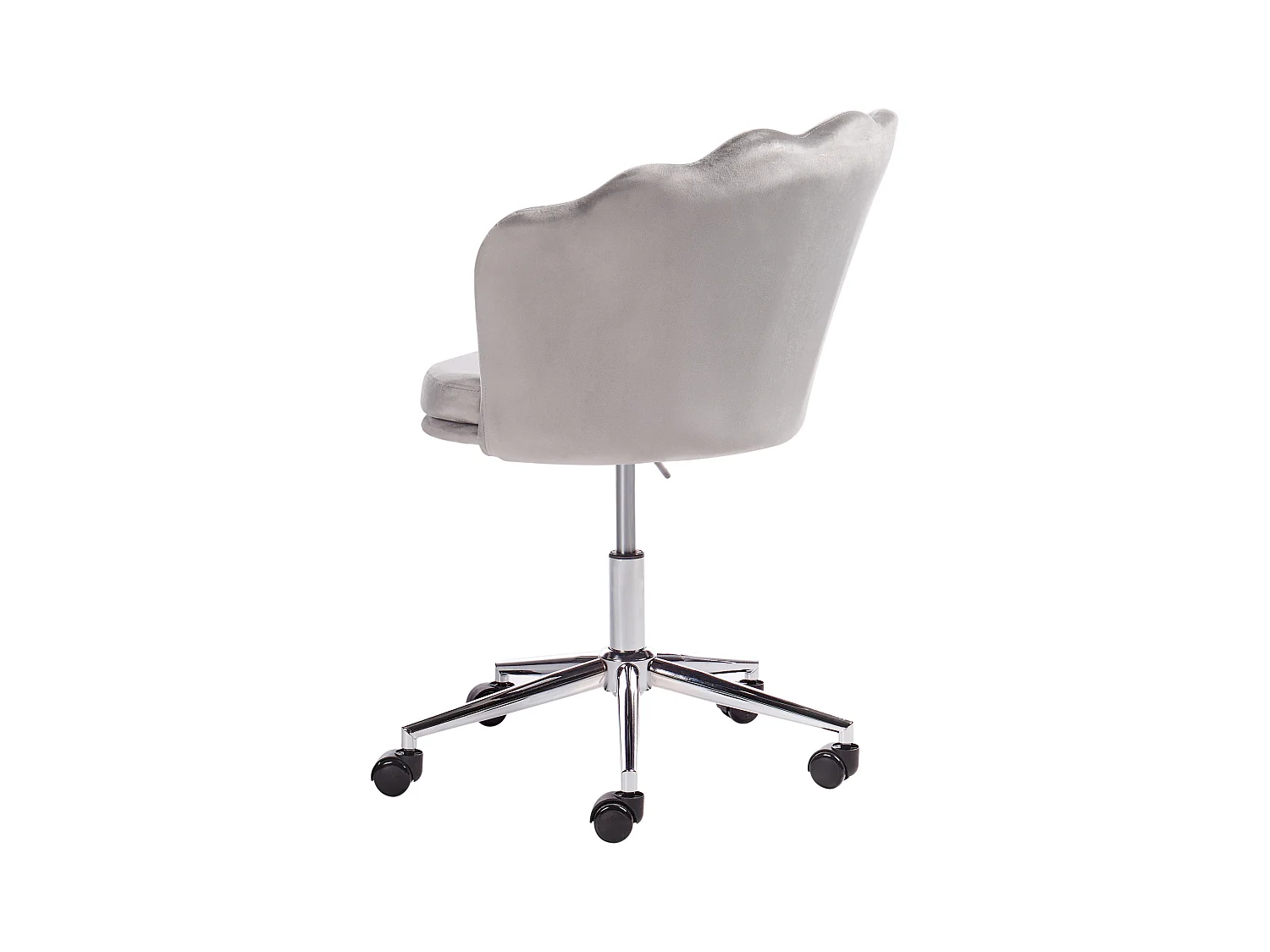 Bürostuhl Samtstoff grau / silber höhenverstellbar drehbar elegant Monticello