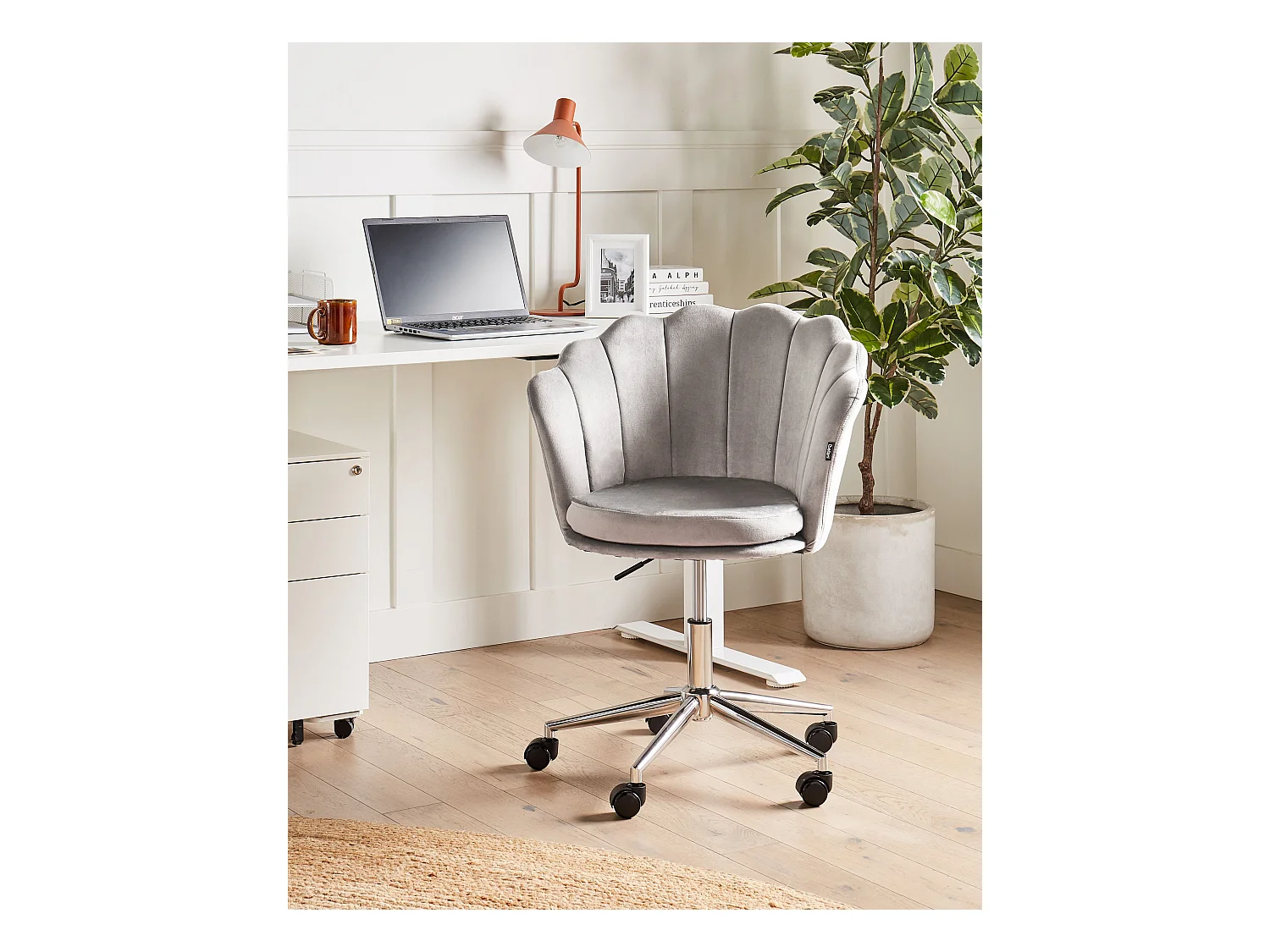 Chaise de bureau MONTICELLO Velours Gris