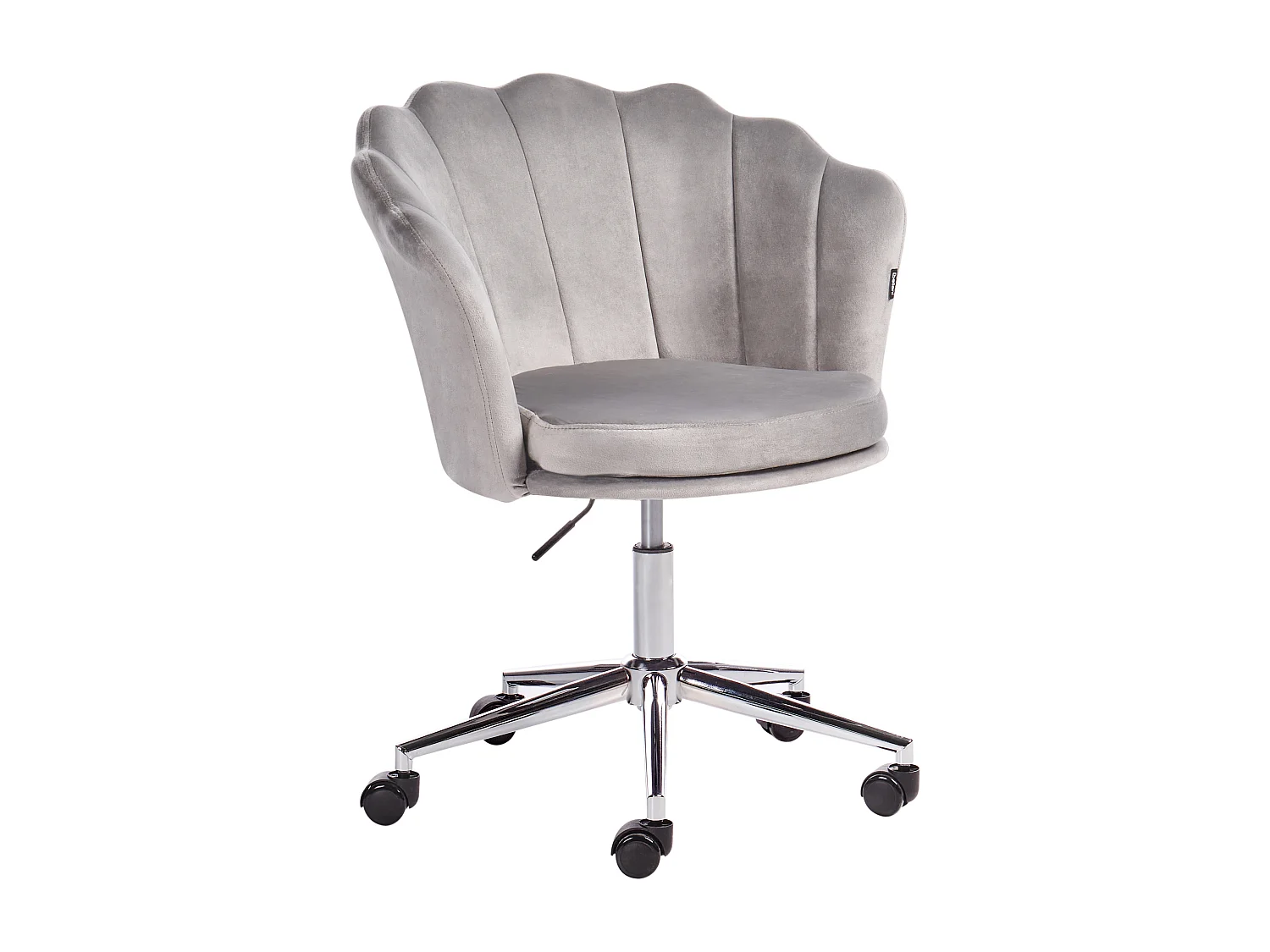 Bürostuhl Samtstoff grau / silber höhenverstellbar drehbar elegant Monticello