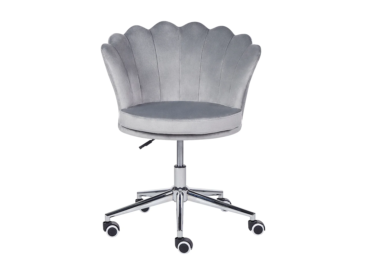 Bürostuhl Samtstoff grau / silber höhenverstellbar drehbar elegant Monticello