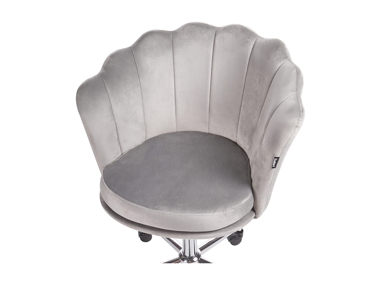 Bürostuhl Samtstoff grau / silber höhenverstellbar drehbar elegant Monticello