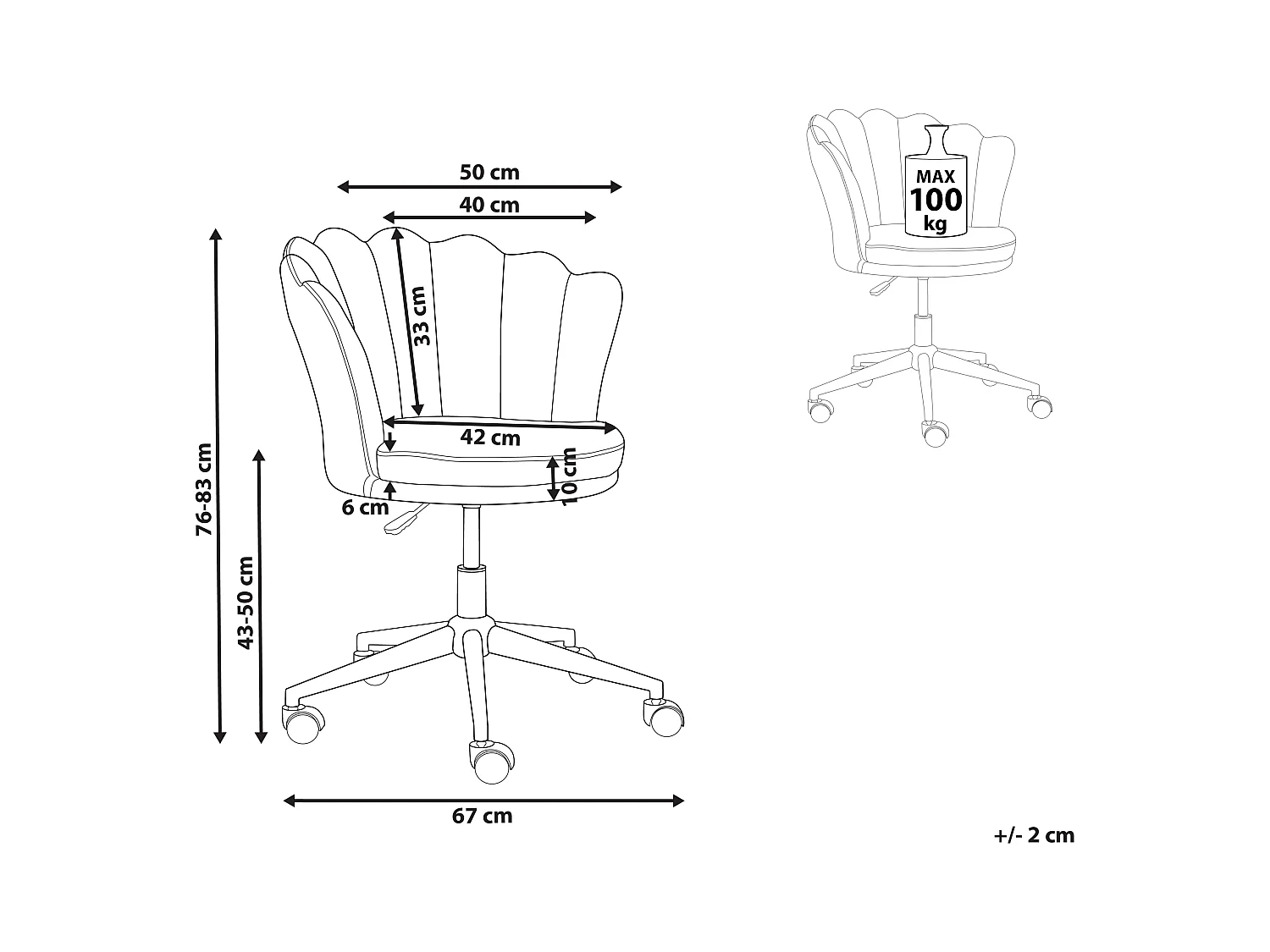 Bureaustoel Draaibaar MONTICELLO Fluweel Blauw
