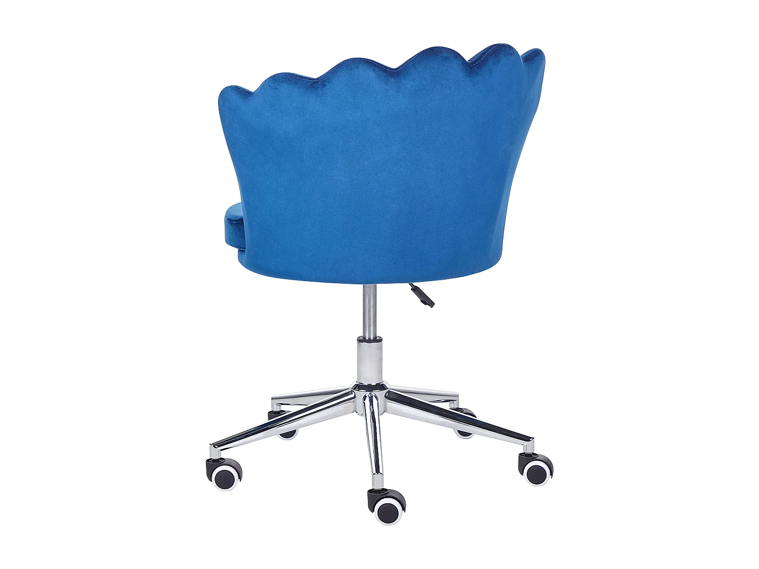 Bürostuhl Samtstoff blau / silber höhenverstellbar drehbar elegant Monticello