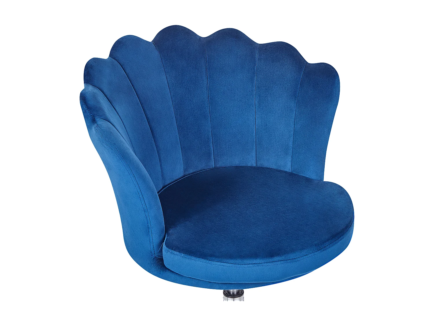 Bürostuhl Samtstoff blau / silber höhenverstellbar drehbar elegant Monticello