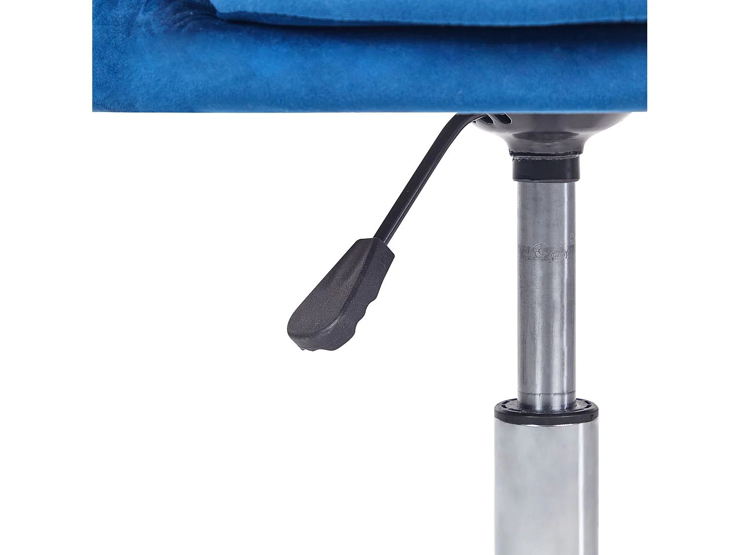 Bürostuhl Samtstoff blau / silber höhenverstellbar drehbar elegant Monticello