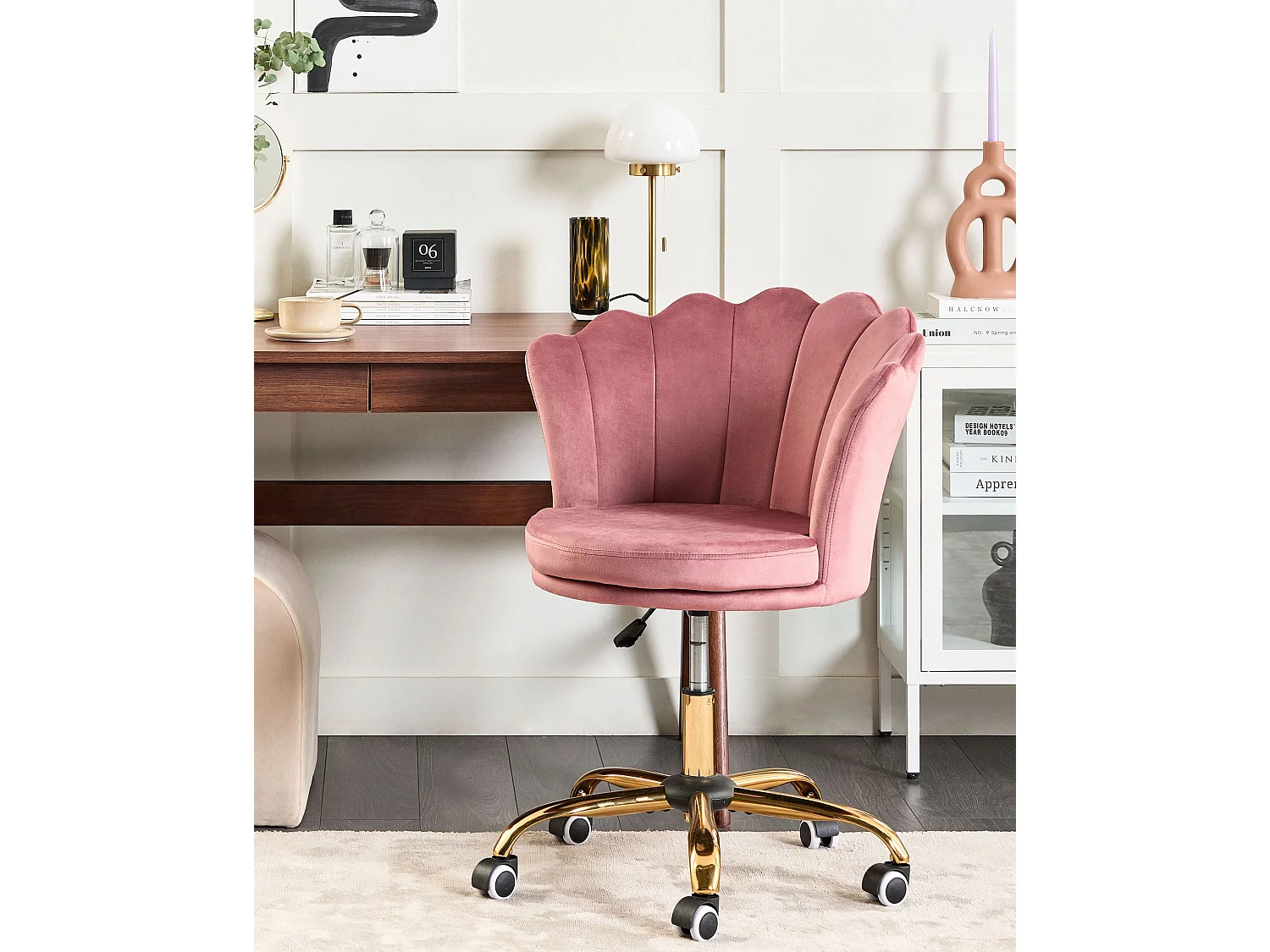 Chaise de bureau MONTICELLO Velours Rose