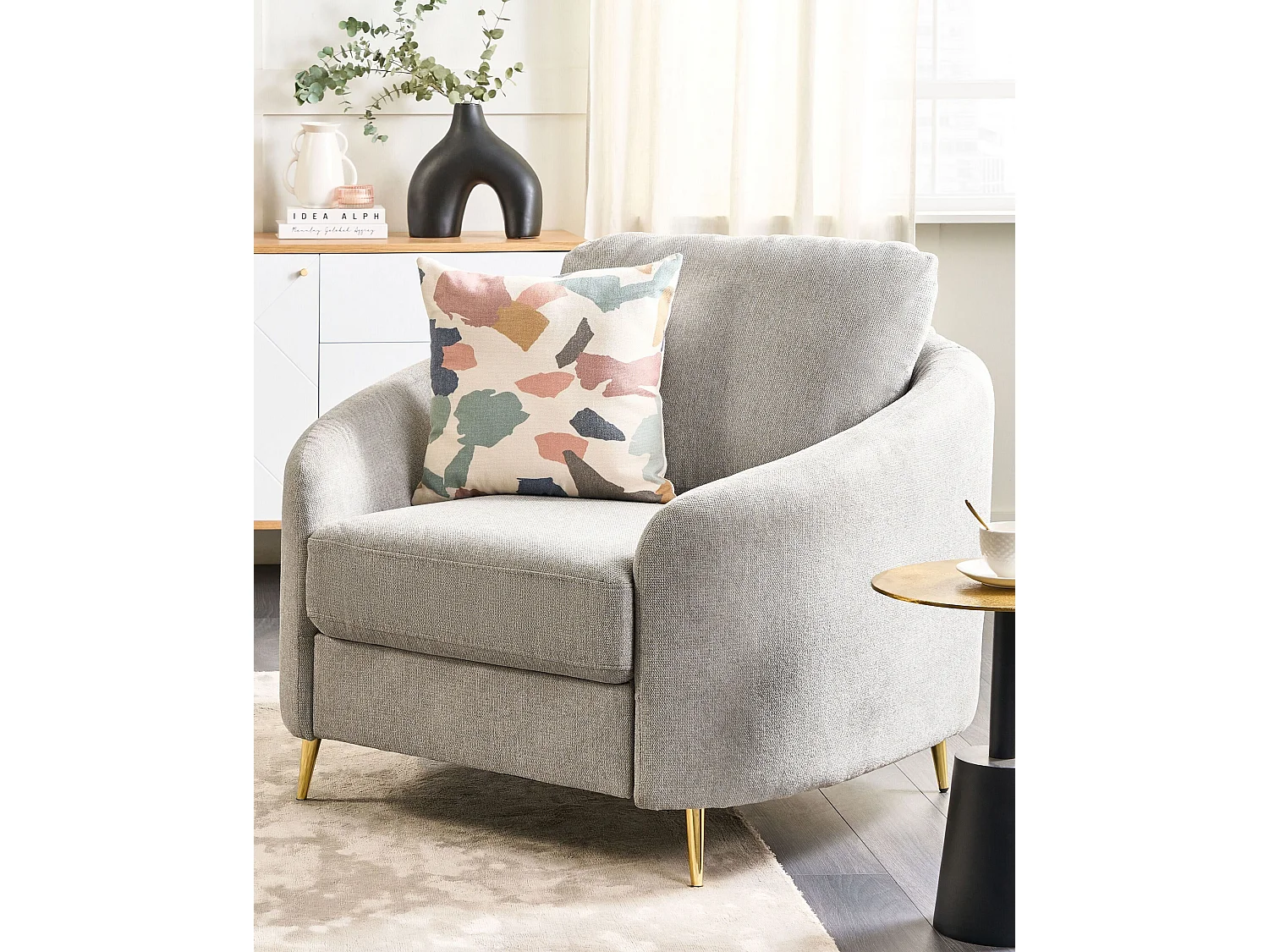 Fauteuil TROSA Tissu Gris clair