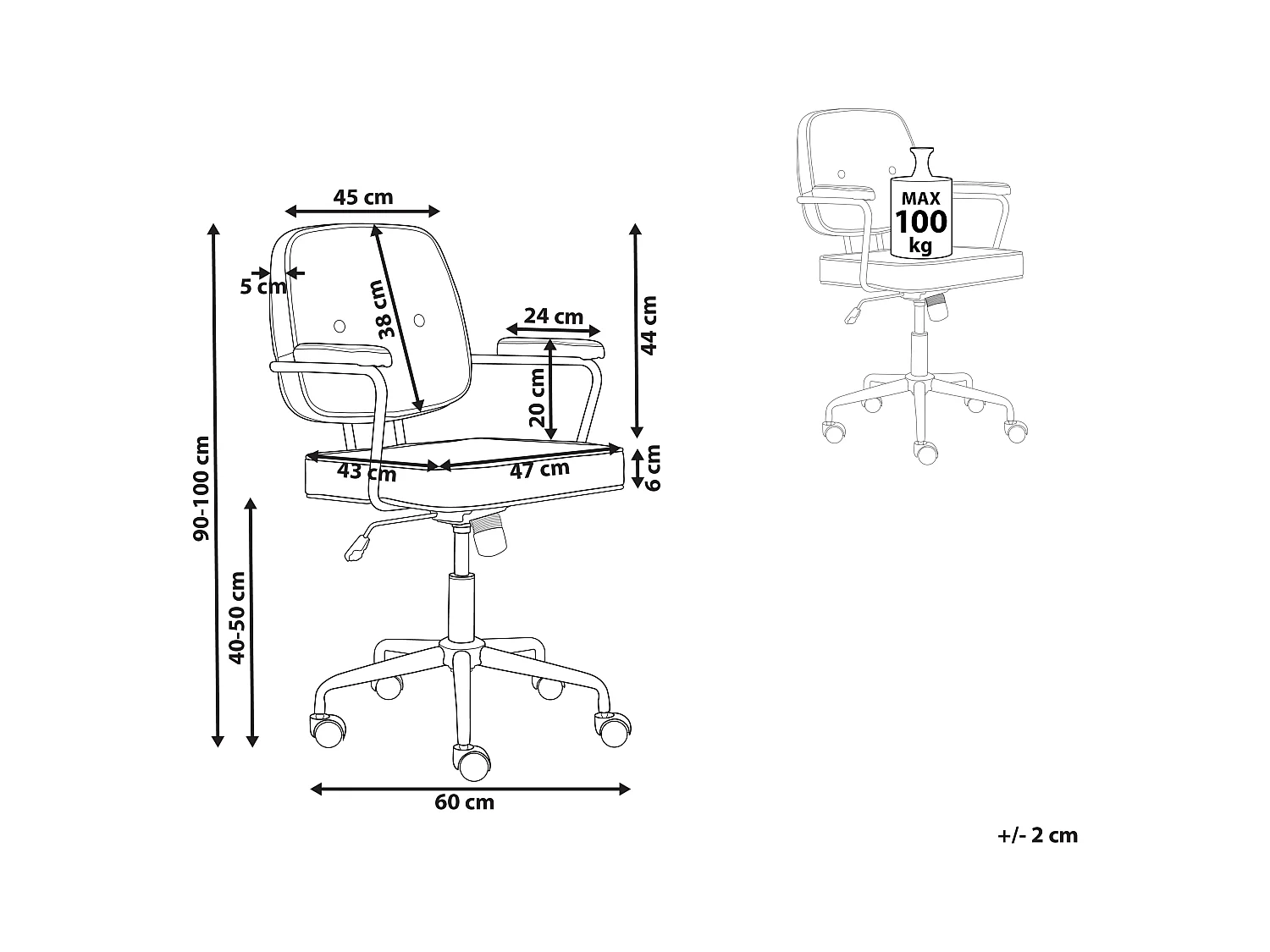 Krzesło biurowe Obrotowy PAWNEE Ekoskóra Pomarańczowy