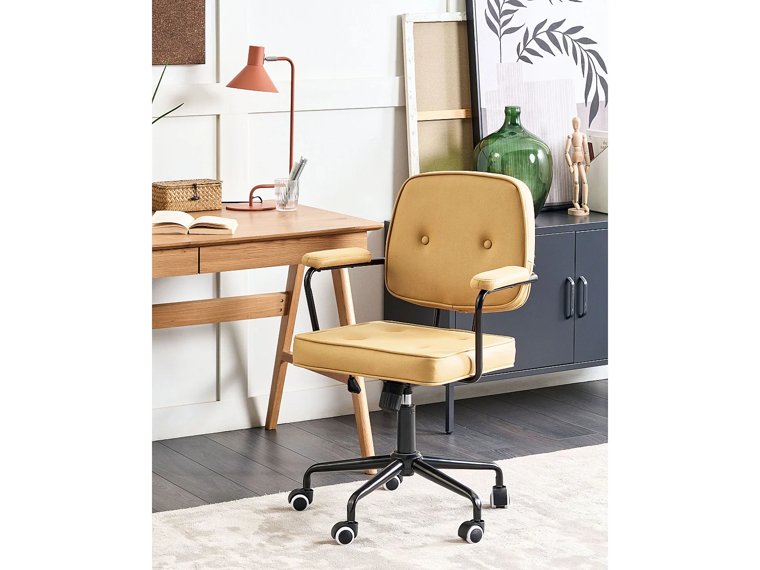 Chaise de bureau PAWNEE Tissu Jaune