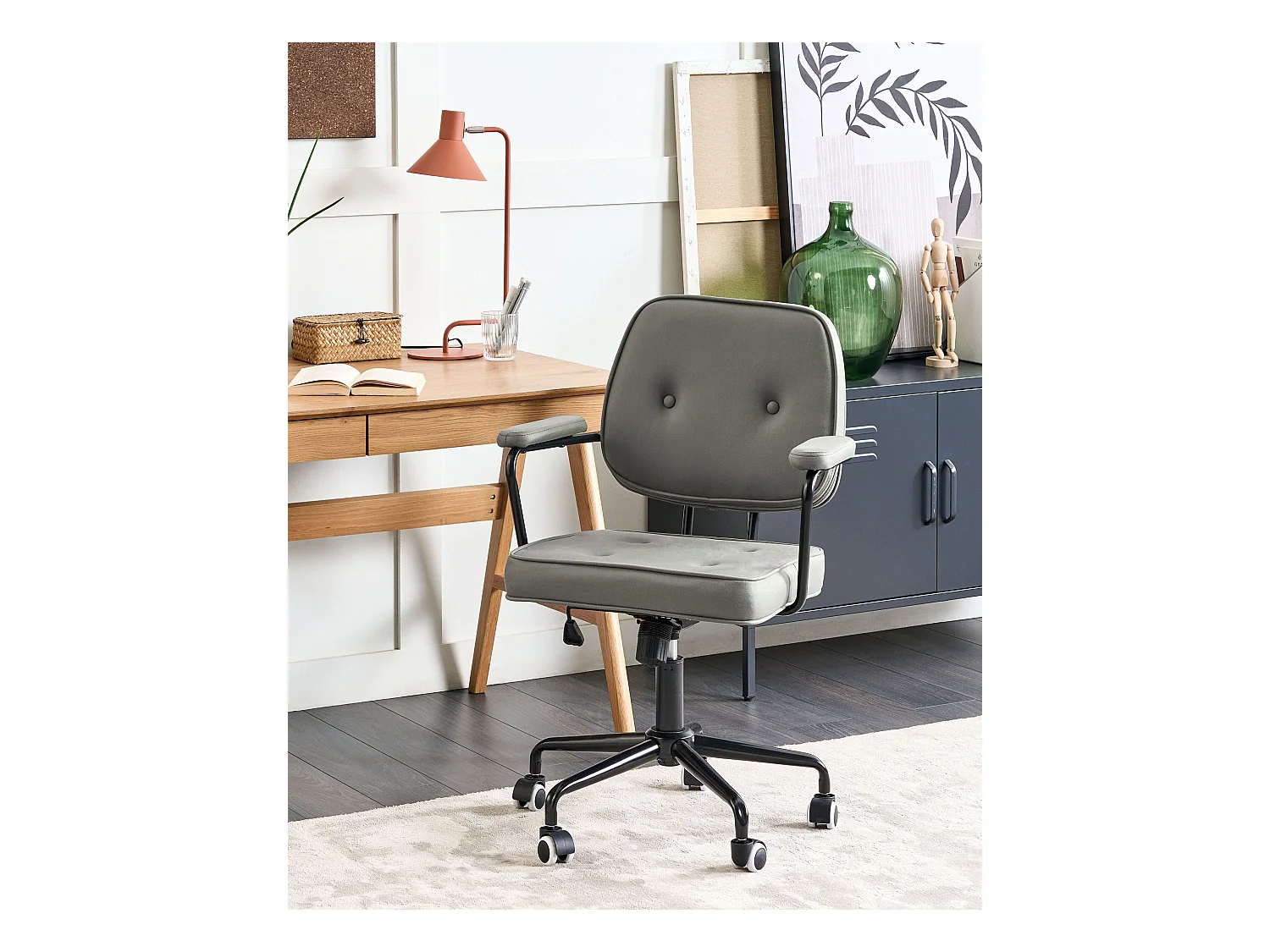 Chaise de bureau PAWNEE Tissu Vert foncé