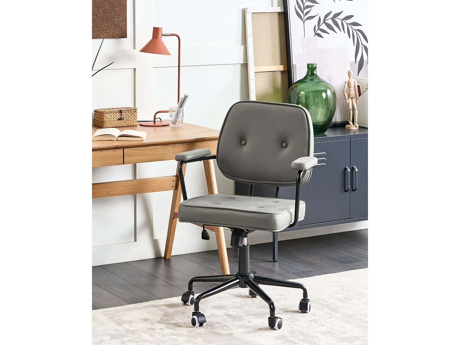 Chaise de bureau PAWNEE Tissu Vert foncé